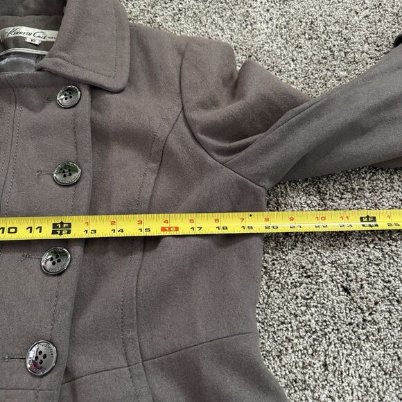 KENNETH COLE Wool Double Breasted Pea Coat Button Coat Jacket Women’s Size 10 - Picture 13 of 15